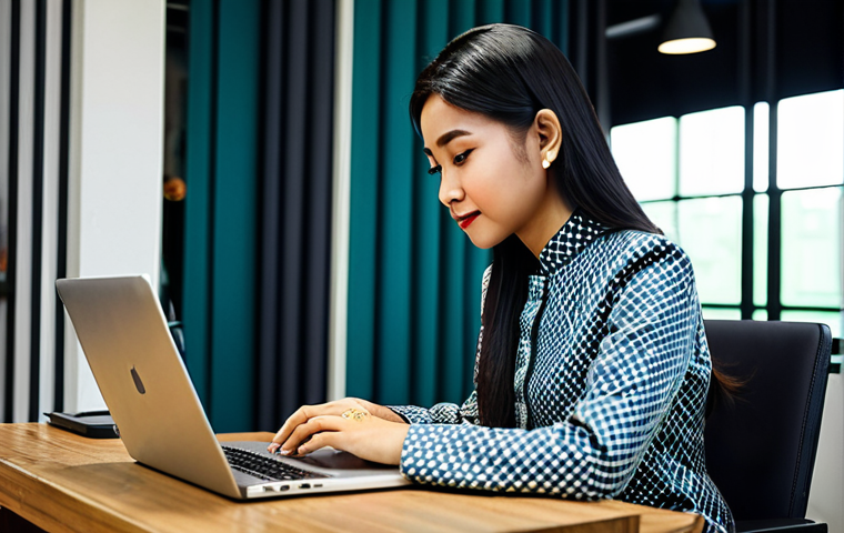Modern Malaysian Businesswoman**

"A professional Malaysian businesswoman in a modern baju kurung, working on a laptop at a stylish co-working space in Kuala Lumpur, fully clothed, appropriate attire, safe for work, perfect anatomy, natural proportions, professional photography, high quality."

**