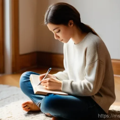 캐리 캐릭터 성향 - **Prompt:** A serene, contemplative young adult (early 20s, gender-neutral, wearing comfortable, mod...